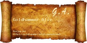 Goldhammer Aliz névjegykártya